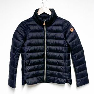 Save The Duck Evie Kids Black Puffer Jacket Sz XL